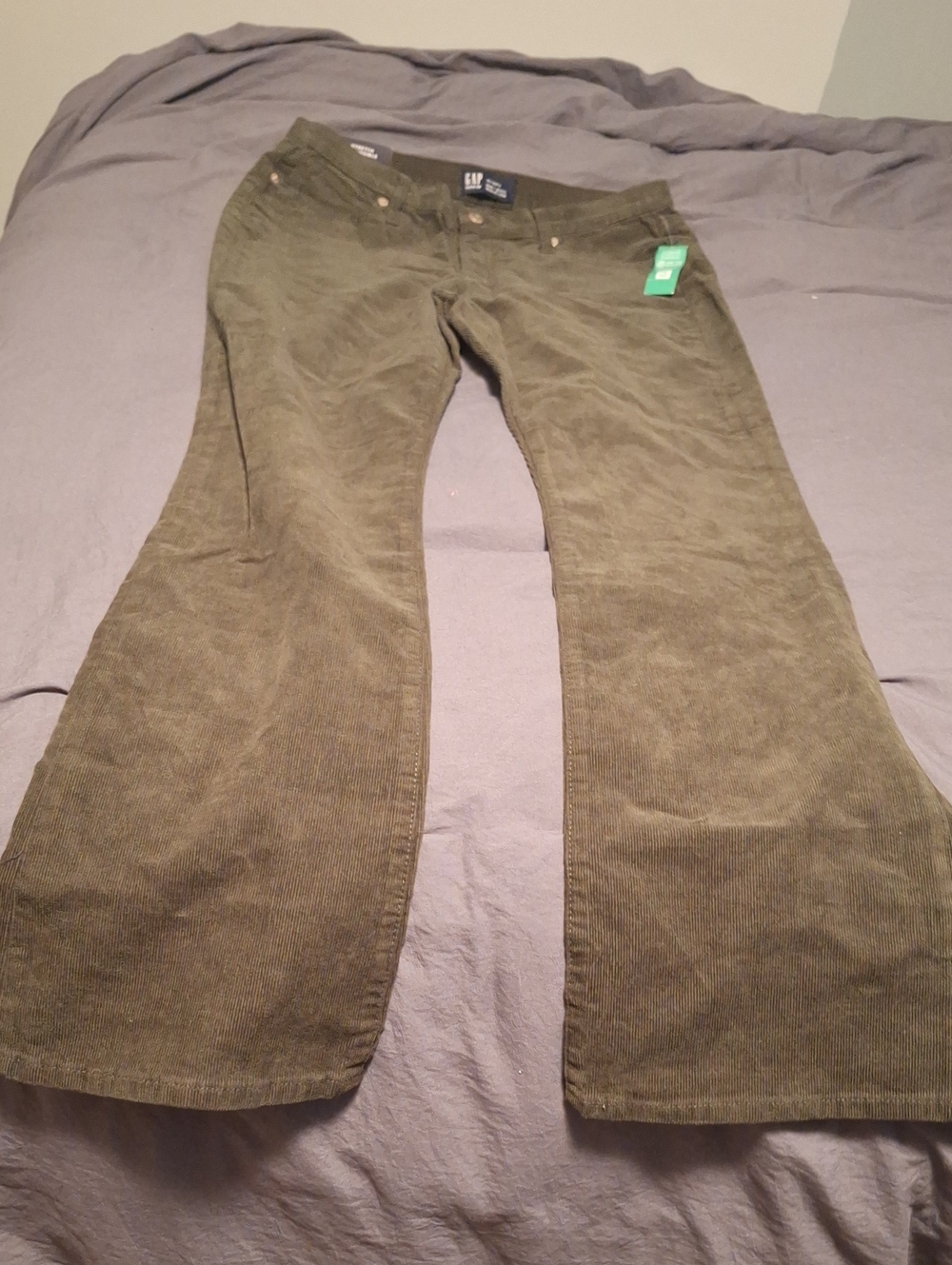 GAP Olive Green Corduroy Wide Leg Jeans